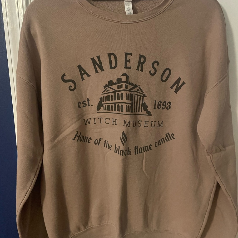 Woman’s Bella Canvas Sanderson Witch Museum Brown Crewneck Sweater